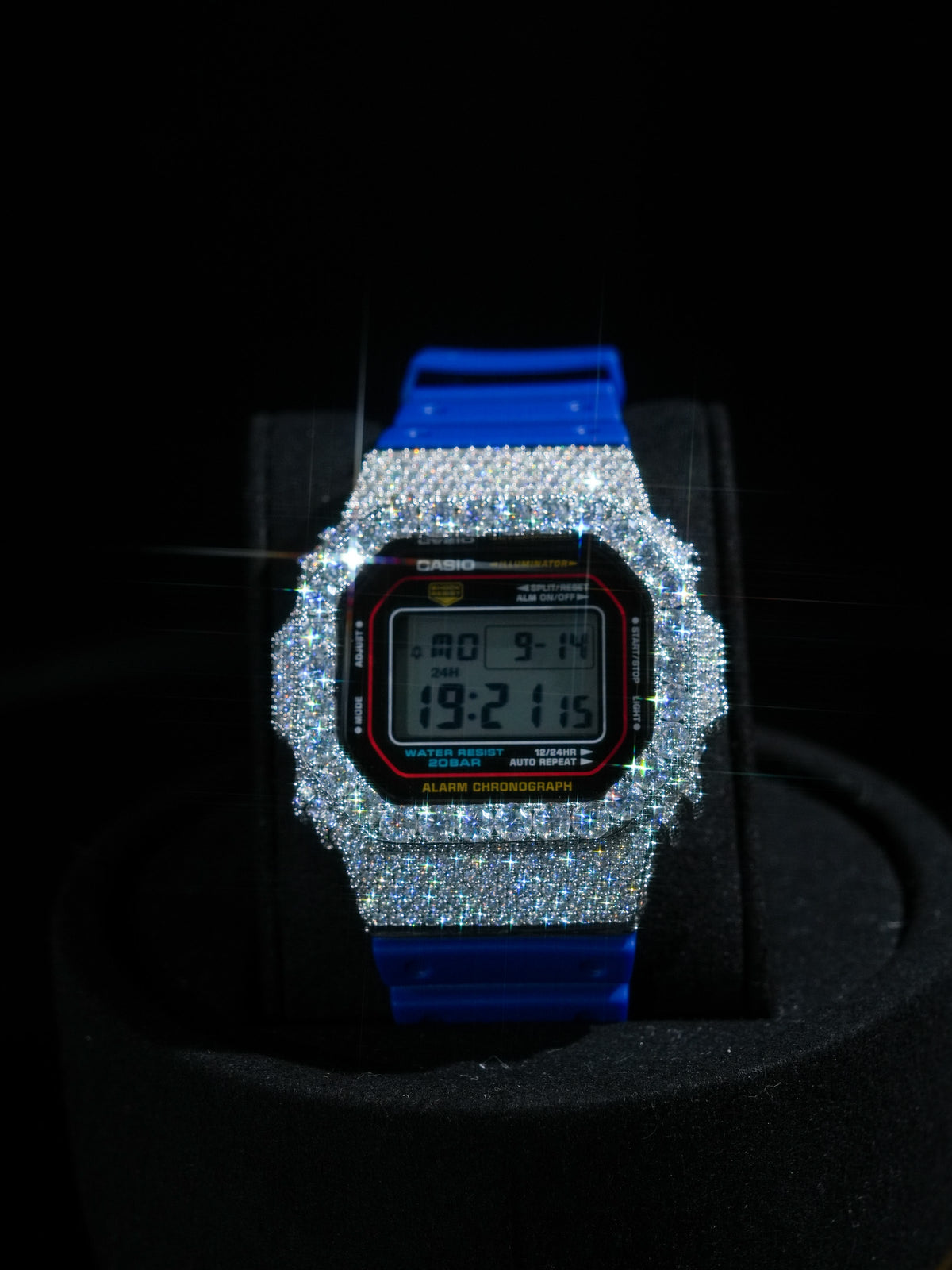 Square Iced Argent sur son support