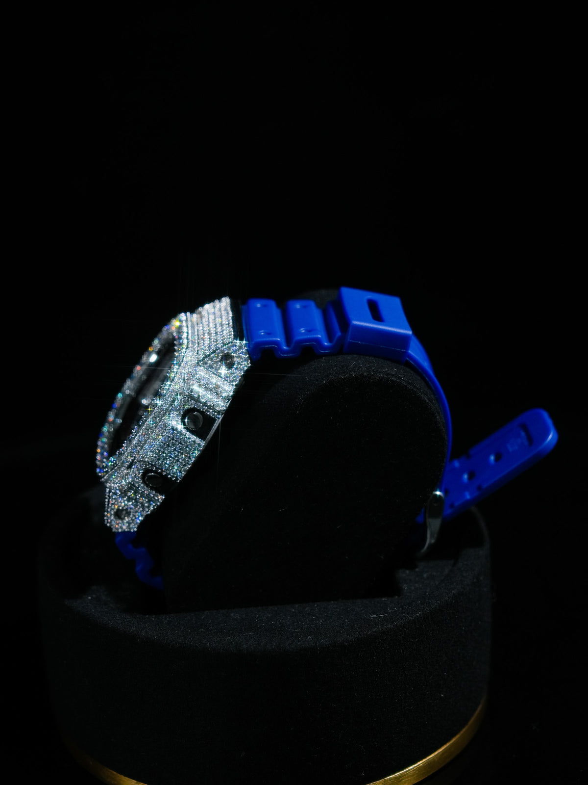 Square Iced Argent, tranche sertie