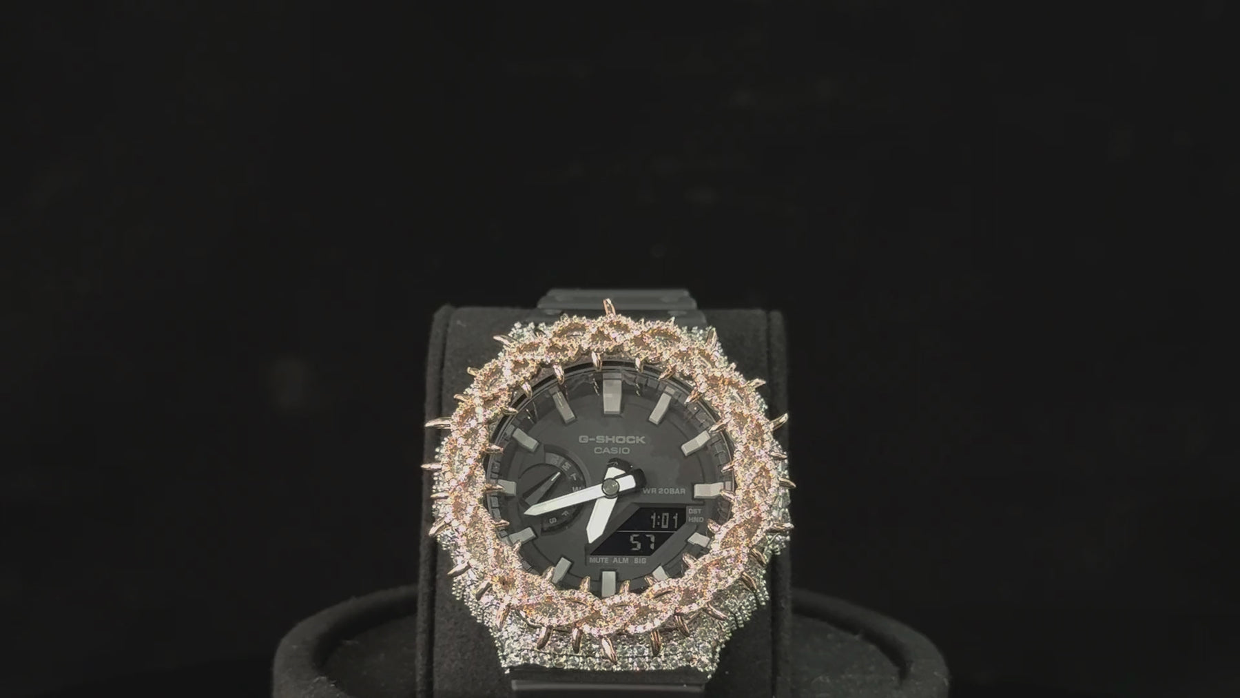 Octa Barbelé Or Rose passée au testeur de pierres